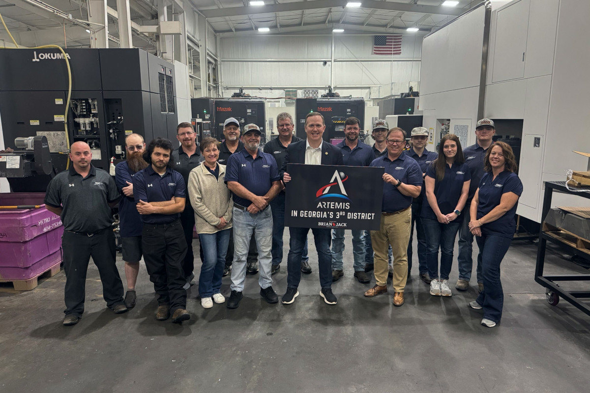 Congressman Jack tours GM Diecron in Griffin, which manufactures high-precision metal components built to exact specifications for Artemis II’s suppliers.