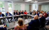 Congressman Brian Jack and Speaker Jon Burns lead a roundtable discussion on Speaker Murphy’s leadership and legacy at the University of West Georgia’s Ingram Library.