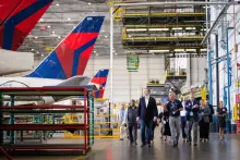  Congressman Brian Jack Tours Delta Air Lines and Visits with Third District Employees